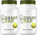 rize laboratorier Sharp Ear Capsules, Sharp Ear Pills for Clear Hearing, Sharp Ear supplement til at gendanne hørelse sundhed, Sharp Ear Advanced Formel Maksimum Styrke (120 Kapsler) (pakke med 2)
