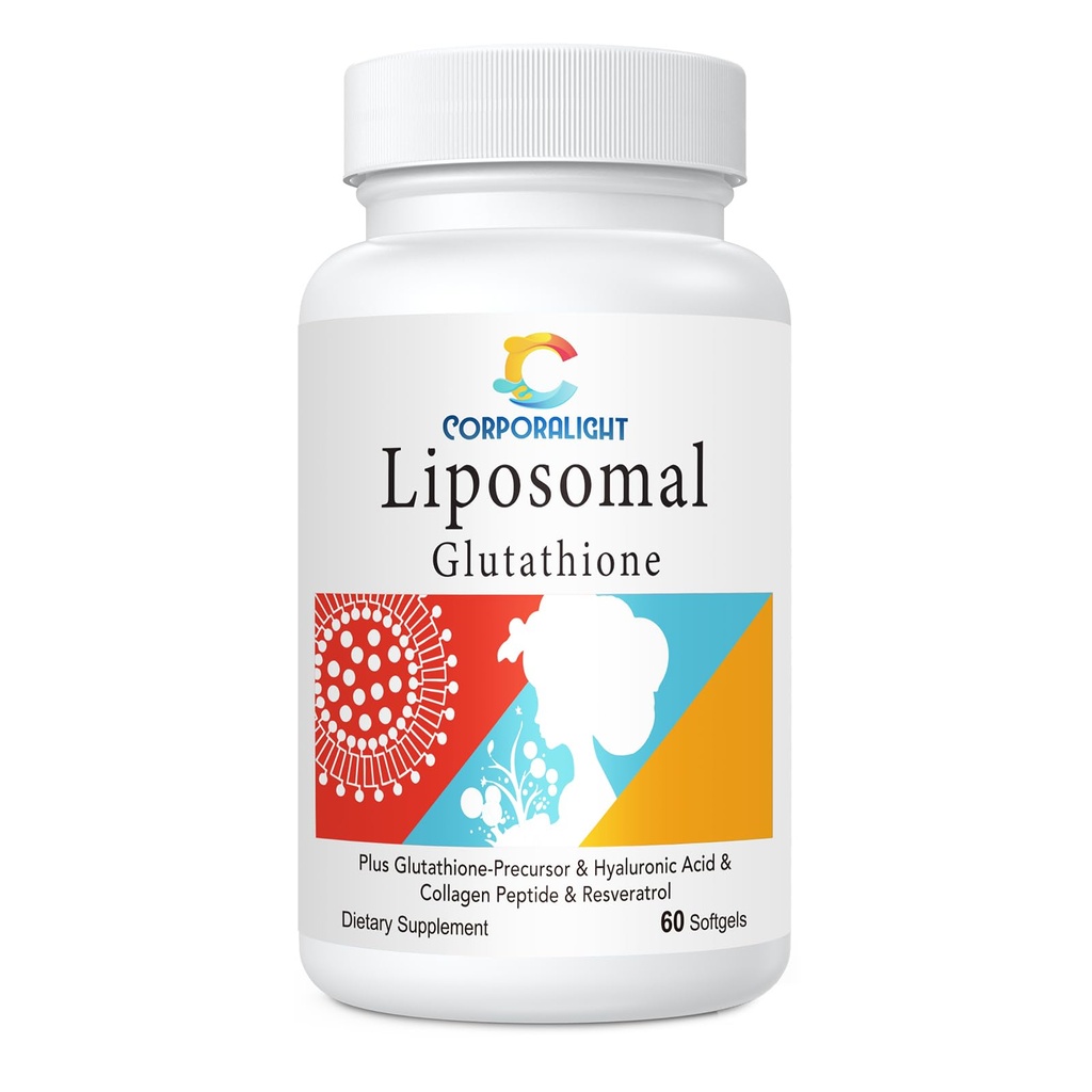 Liposomal Glutathione Softels, Enhanced Absorption - Liposomal Levering, Active Form L- Glutathion, Cellulær, immunfunktion & Lever Detox, Rich in Antioxidant Formel, Gluten Free, 60