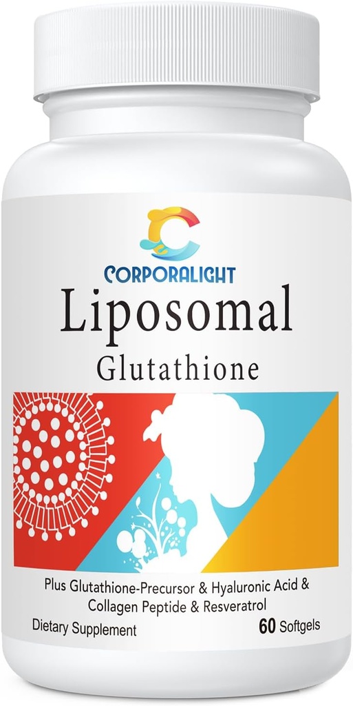 Liposomal Glutathione Softels, Enhanced Absorption - Liposomal Levering, Active Form L- Glutathion, Cellulær, immunfunktion & Lever Detox, Rich in Antioxidant Formel, Gluten Free, 60