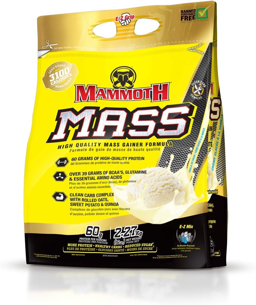 Inter- Active Nutrition Mammoth Mass Supplement, 5 lbs, Vanilla FID15319
