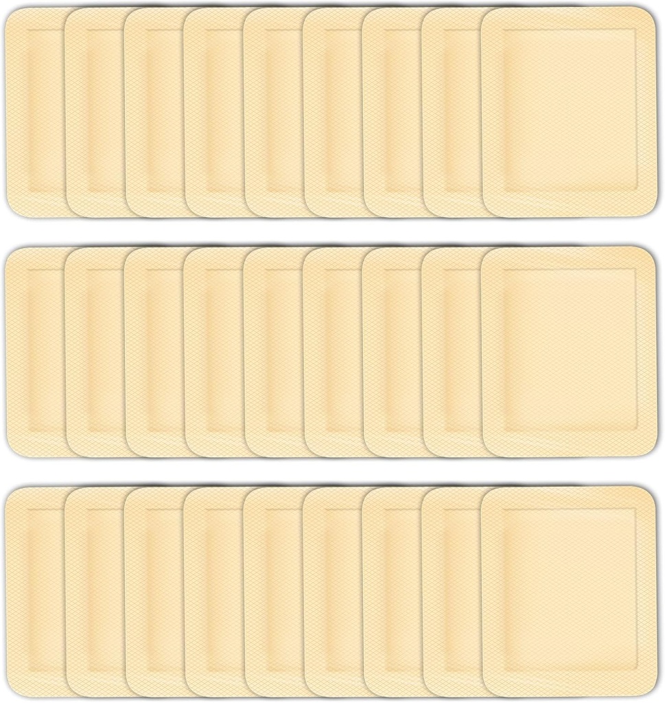 30pcs Large Adhesive Bandages 4 x 3 Inches Dressing Elastic Adhesive Wound Dressing Bandage Large Wound First Aid Portable Bandages, Skin Color