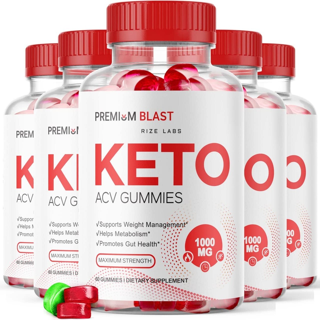 rize labs - Premium Blast Keto ACV Gummies for Weight Loss, Advanced Formel, Apple Cider Vinitor for Weight Management, Maximum Strength (300 Gummies) (pakke med 5)