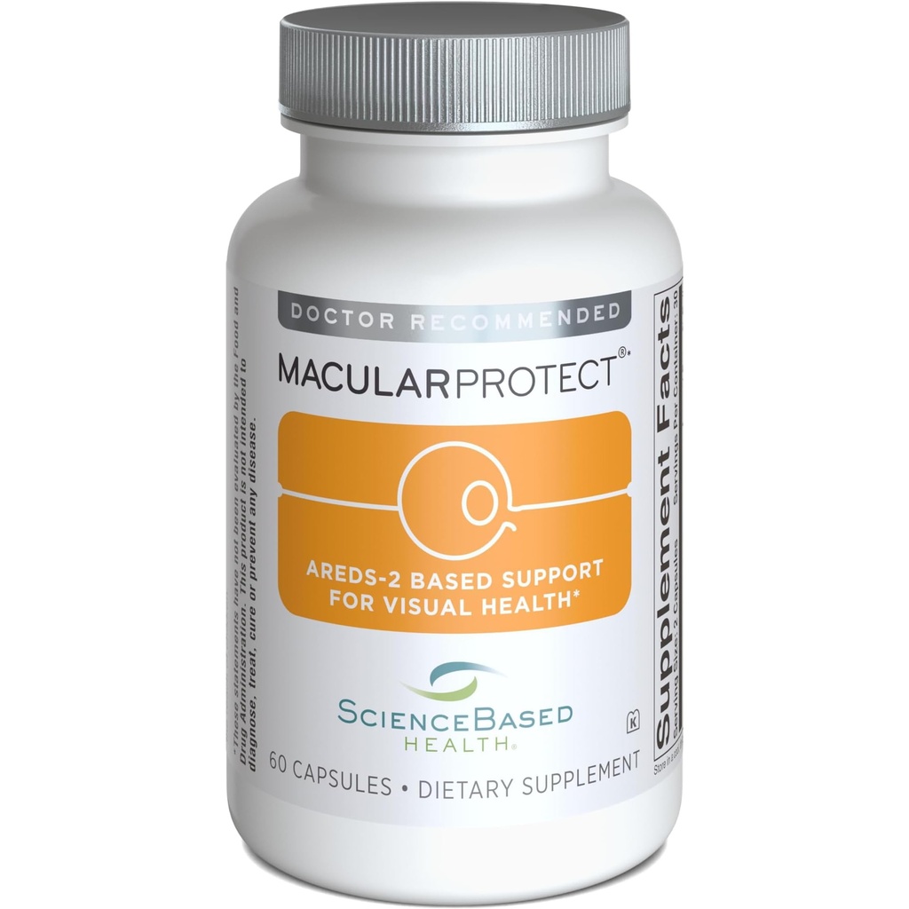 MacularProtect AREDS 2 Formel - Eye Health Vitamin og mineralsk supplement med Lutein, Zeaxanthin, og B Vitamin (B6, B12, og Folate) til ekstra makulær støtte - 60 kapsler
