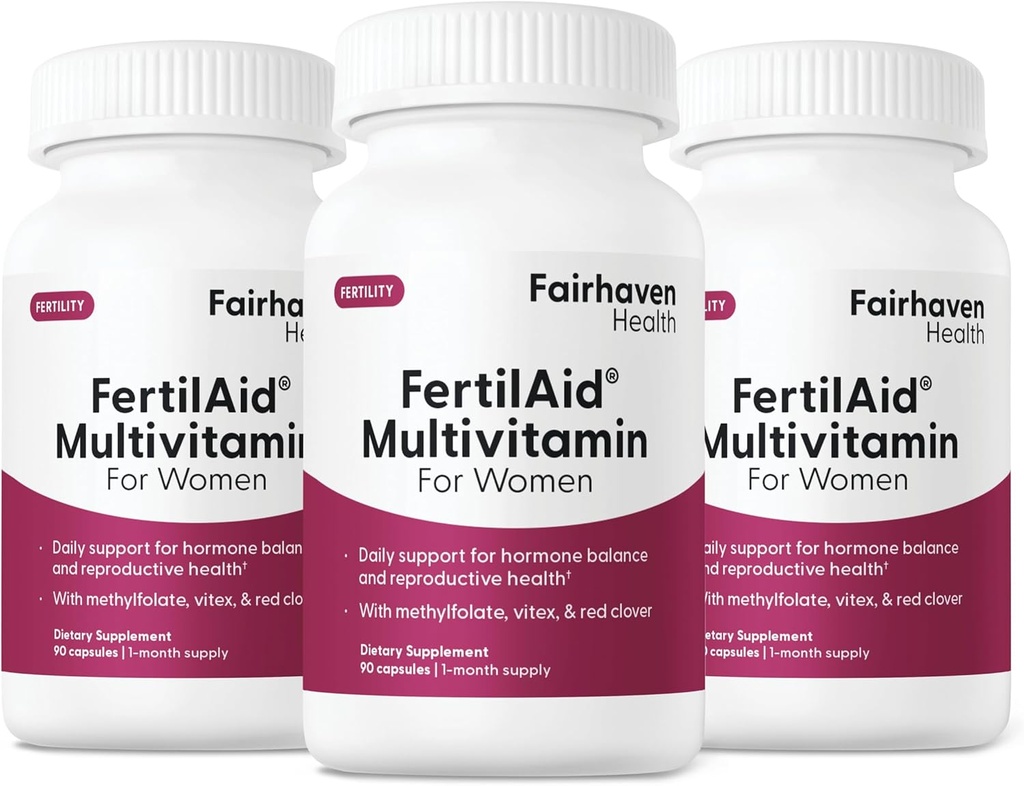 Fairhaven Health FertilAid for Women | Prenatal Vitamin Fertility Supplements for Women | Conception for Her with Vitex and Folate | Support Cycle Regularity and Ovulation* | 270 Capsules