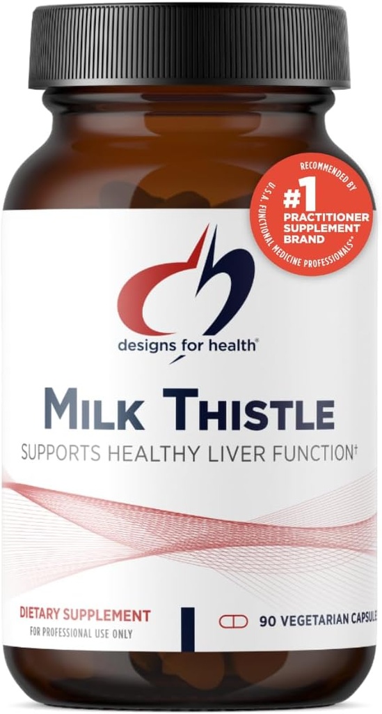 Design for Health Milk Thistle Extract - Højt standardiseret til 80% Silymarin fra Milk Thistle Seed - Lever + Detox Support Supplement med Sunflower Lecithin at forbedre absorptionen (90 kapsler)