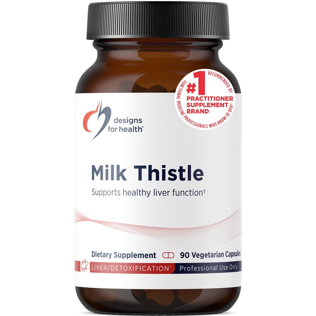 Design for Health Milk Thistle Extract - Højt standardiseret til 80% Silymarin fra Milk Thistle Seed - Lever + Detox Support Supplement med Sunflower Lecithin at forbedre absorptionen (90 kapsler)