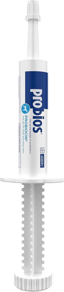 Probios Probiocin Oral Pet Gel til hunde og katte, Probiotisk supplement til fordøjelse og immunforsvar, 15 g tube