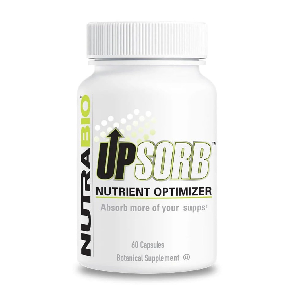 NutraBio UpSorb - BioPerine Supplement- Nutrient Bioavailability Enhancer with Black Pepper Extract - 60 Vegetabilske kapsler