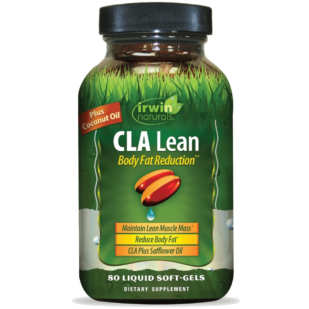 Irwin Naturals CLA Lean Body Fat Reduction - Hjælper med at reducere Body Fat & Øge Muskel Tone - 80 Flydende Soft- Gels