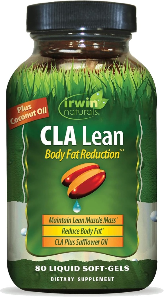 Irwin Naturals CLA Lean Body Fat Reduction - Hjælper med at reducere Body Fat & Øge Muskel Tone - 80 Flydende Soft- Gels