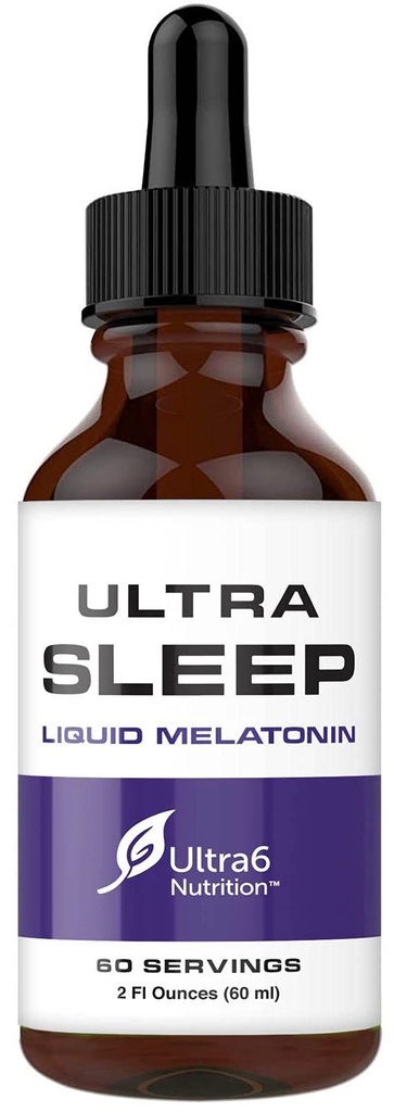 Ultra6 Nutrition Melatonin Drops med Valerian Root - flydende Melatonin Sovetilskud med 5 HTP & Passion Flower - En flydende dvalehjælp styrke Blend for voksne
