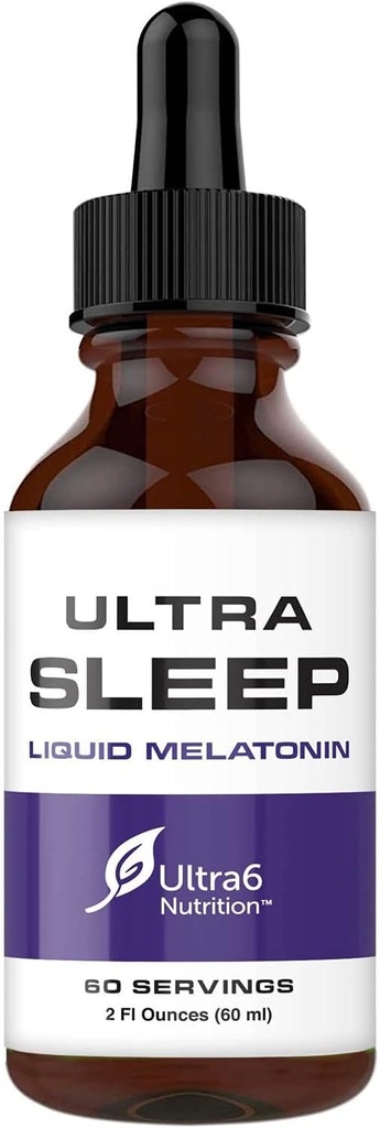 Ultra6 Nutrition Melatonin Drops med Valerian Root - flydende Melatonin Sovetilskud med 5 HTP & Passion Flower - En flydende dvalehjælp styrke Blend for voksne