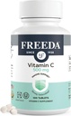 FREEDA-vitamin C - Vegansk C-vitamin 500 mg - Kosher - Kraftig antioxidant immunforsvar - Let at synke Vitamin C tabletter som ascorbinsyre - Pure C-vitamin 500 mg - VIT C tillæg (100 Tæl)