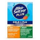 Alka- Seltzer Plus Power Max Cold & Flu Dag + Night Medicine: Host suppressant, Cold and Flu Medicine For voksne og børn 12 år og ældre, 36 Greve, Packaging May Vary