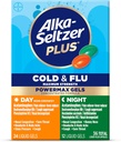 Alka- Seltzer Plus Power Max Cold & Flu Dag + Night Medicine: Host suppressant, Cold and Flu Medicine For voksne og børn 12 år og ældre, 36 Greve, Packaging May Vary