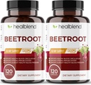 healmix Organic Nitroxide Beet Root Capsules 1300mg - Support Immunsystem, Nitroxide Booster - 120 Greve (2 Pack)