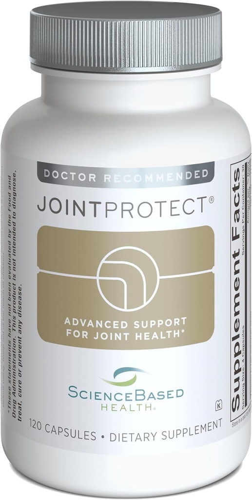 JointProtect - Advanced Joint Support with Glucosamine Sulfate, Boswellia (30% AKBA), Longvida Curcumin, FruiteX- B, og C-vitamin - Comfort, Fleksibilitet & Cartiage Health - 120 kapsler
