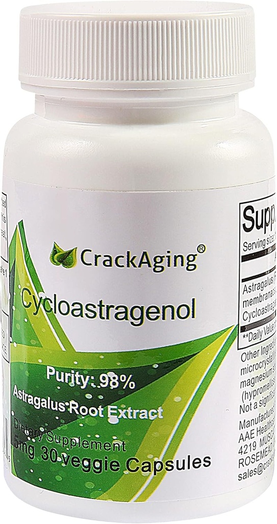 Crackaging Super- Absorption Cycloastagenol 98% + 124; Telomere forlængelse Kosttilskud