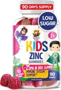 Zinkgummier til børn - Chewable Zink Gummy supplement til børn immunforsvar - Lavsukker naturlige antioxidant Non- GMO Vitamin tyggere til tandlæger & Teens - 90 Gummies