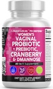 Rene nukleosteroider Vaginal Probiotika til kvinder med Cranberry, D- Mannose, Prebiotika, pH Balance Support, Feminin Sundhed, Urinary Tract Cleanse - Capsule Alternative to Gummies - 60 Greve