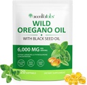 Olie af Oregano med Black Seed Oil, Olie af Oregano Softels 6000mg Per Serving, 2 i 1 Formuleret med Black Seed Oil 200mg, Organic Oregano Oil, Gluten Free, Dairy Free, 120 Greve (1 pakke)