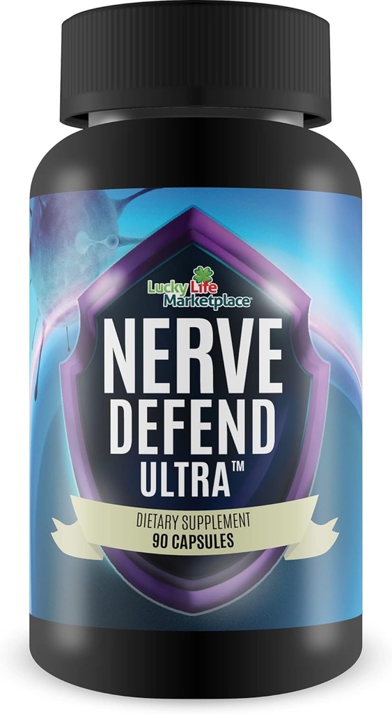 Nerve Defense Ultra - Nerve Health Support - Magnesium, Calcium, D-vitamin - Support Sund Nerve Funktion & Cirkulation - Hjælp Soothe Nerve Diskomfort i Fingers, Hænder, Toes, & Feet