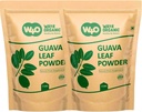 Guava Leaf Powder (100% Natural & Pure), Guava Leaf Tea, Hår Re- Growth, Hud & Nails, Ingen Preservatives, 100% Pure Guava Leaves (pakke med 2)
