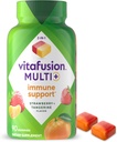 Vitafusion Multi + immunforsvar * - 2 - in-1 Fordele & smagsstoffer - Voksne vingummi vitaminer med C-vitamin, zink, daglige multivitaminer, 90 Tæl