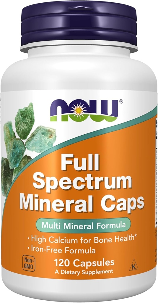 NOW Supplements, Full Spectrum Mineral Caps, Multi Mineral Formula, 120 Veg Capsules