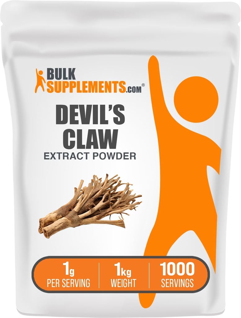 BulkSupplements.com Devil 's Claw Extract Powder - fra Devil' s Claw Root, Herbal Supplement - Vegan & Gluten Free, 1g per Serving, 1kg (2,2 lbs) (Pack of 1)