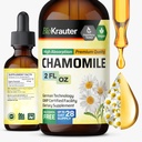 BIO KRAUTER kamille blomster tinktur - kamille ekstrakt - Indeholder Apigenin - supplement til afslapning og Calmness Support - Alkohol og sukker fri - Vegansk dråber 2 Fl.Oz.