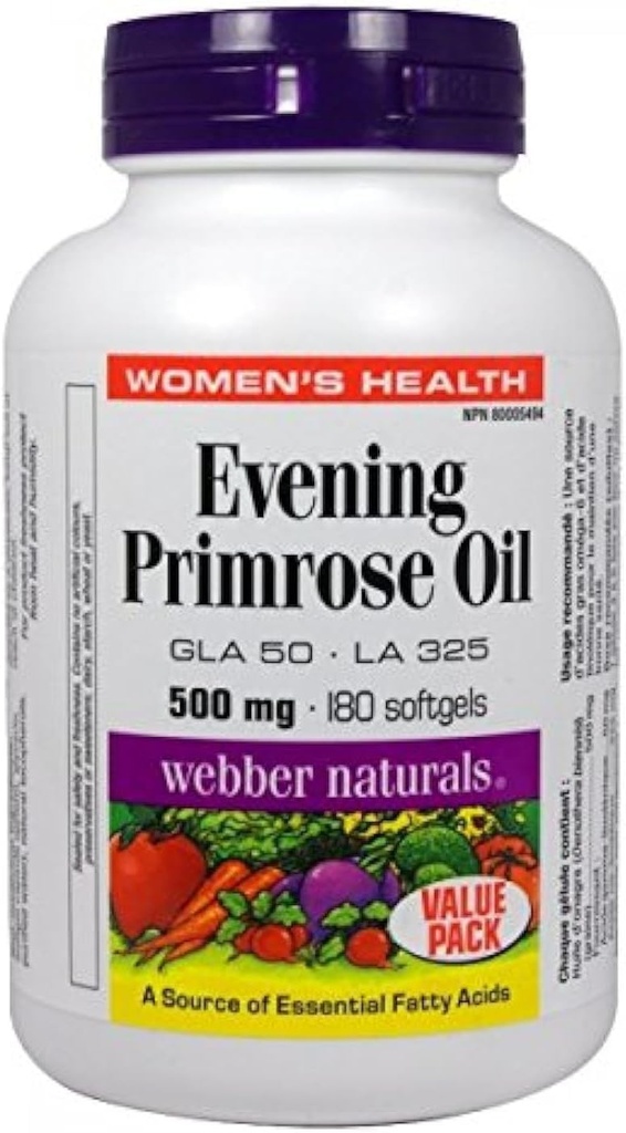 Webber NaturalsingAften Primrose Oil 500mg 180 softgels