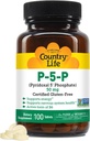 Country Life P- 5- P Vitamin B6 - Biotilgængelig Pyridoxal- 5- Phosphat supplement til energi, nervesystemet støtte, og røde blodceller vækst - Certificeret gluten fri, Vegan, non-GMO - 100 kapsler
