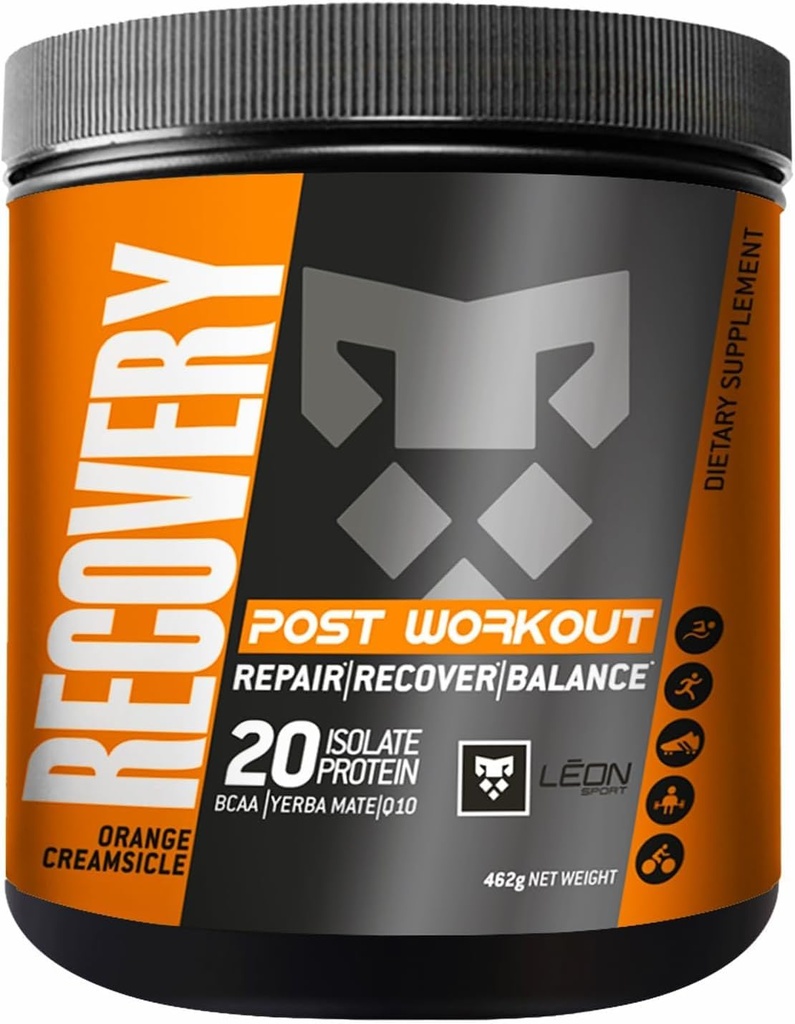 Leon Sport Post Workout Inddrivelse Pulver / muskel Inddrivelse Pulver med protein, COQ10, Aminosyrer og BCAA / Daglig Protein & Aminosyre - 14 Servere