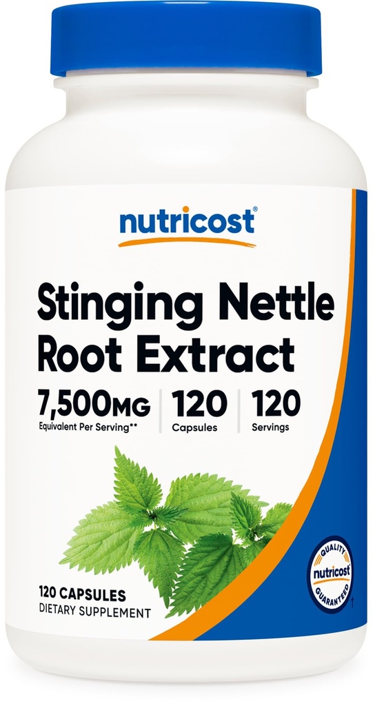 Nutricost Stinging Nettle Root Extract 7500mg Tilsvarende, 120 Kapsler - Vegetarisk Friendly, Non- GMO, Gluten Free