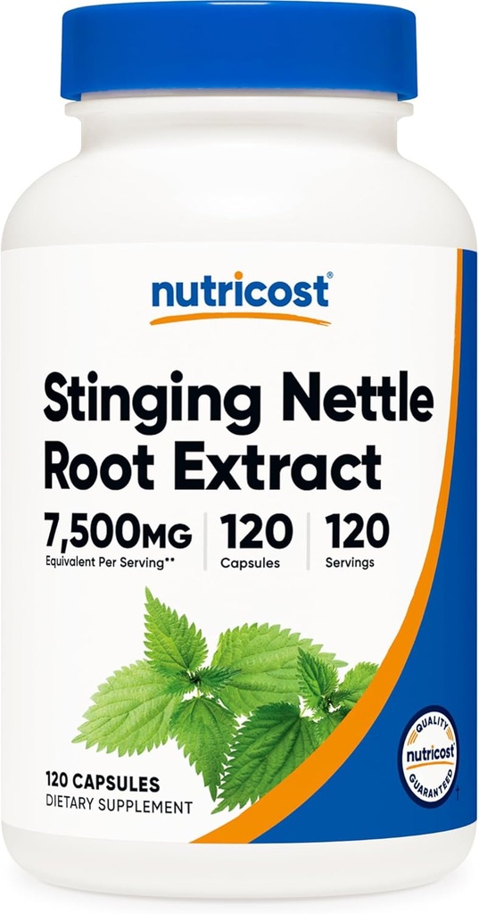 Nutricost Stinging Nettle Root Extract 7500mg Tilsvarende, 120 Kapsler - Vegetarisk Friendly, Non- GMO, Gluten Free