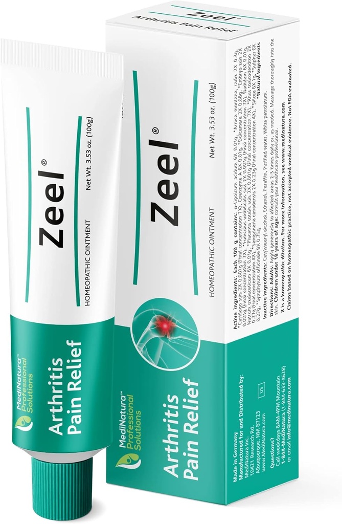 MediNatura Zeel Salve for fælles Stiffness - Arnica + 14 Aktive ingredienser - Made in Germany - 3.53 oz