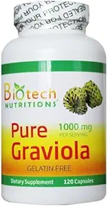 Pure Graviola Annona Muricata, 1000 mg Servering, 120 vegetabilske kapsler