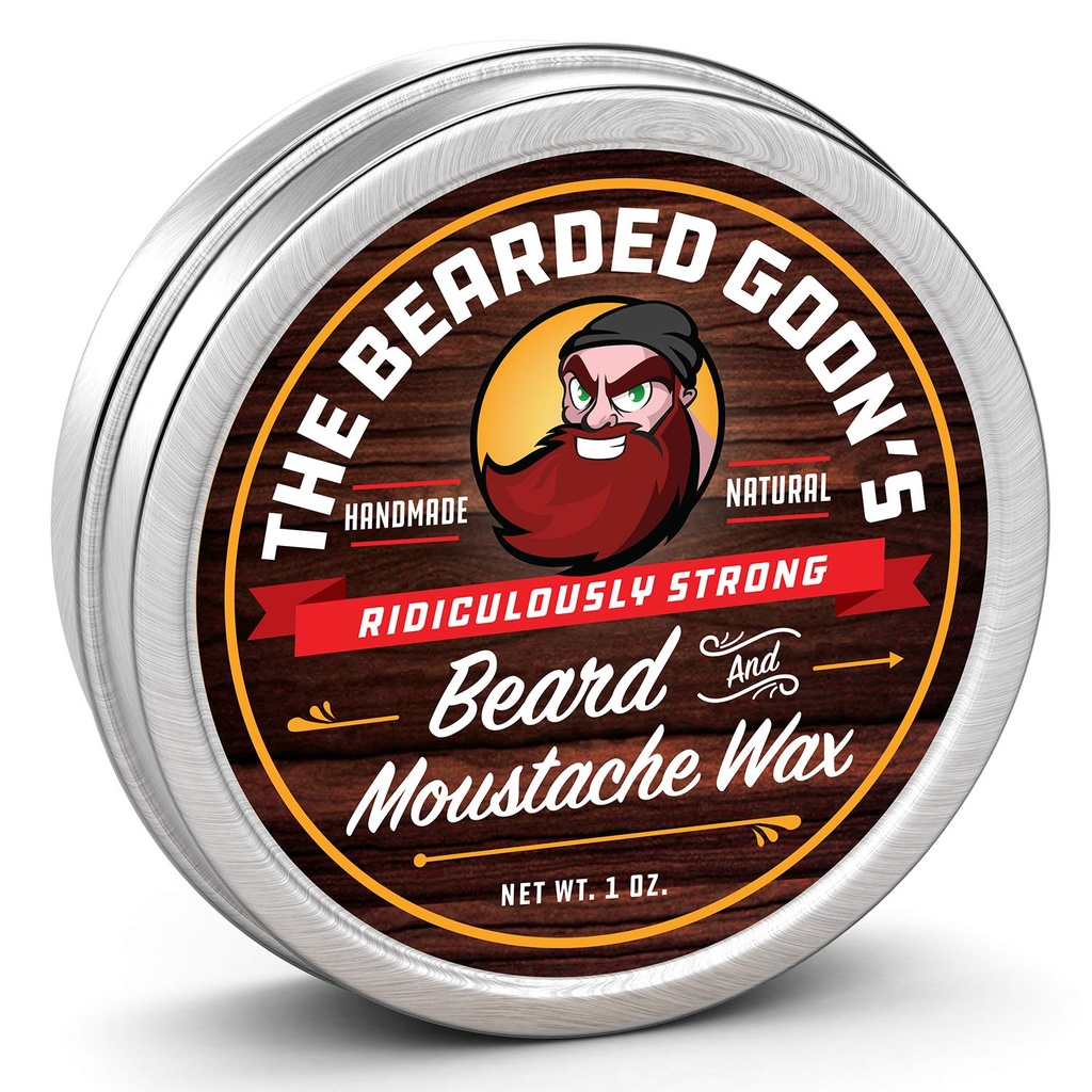 Latterligt stærk Mustache og skæg voks til mænd Buddy 124; All Day Style Control til Tame Facial Hår Buddy 124; All Natural Handlebar Moustache Wax - 1oz (30ml)