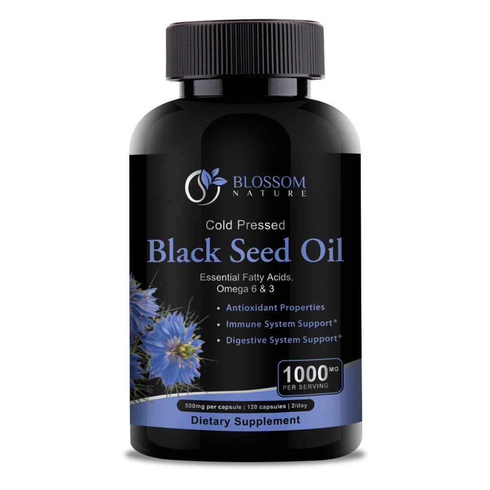 Black Seed Oil Capsules 1000mg - Premium Black Cumin Seed Oil Capsules - Black Seed Oil Liquid Pills - Virgin Cold Pressed Nigella Sativa Oil Pills - Blackseed Oil - 120 Cap (2 måned Tilgang)