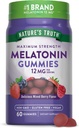 Nature 's Truth Melatonin Gummies against 124; 12mg against 124; Mixed Berry Flavor Flavor 124; Vegan, Non- GMO & Gluten Free Supplement
