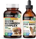 BIO KRAUTER Dozen Mushroom 100 Kapsler & Pine Bark Tincture 4 Fl. Oz.