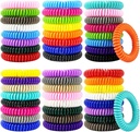 Mosquito Repellent Armbånd 50 Pack, individuelt indpakket Mosquito Repellent Bands med 60 Pcs Mosquito Repellent Stickers, DEET- Free Mosquito armbånd Patches for voksne og børn Indendørs