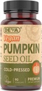 DEVA Nutrition Vegan Pumpkin Seed Oil 500 mg, Cold- Pressed & Uraffineret - 90 kapsler, 1- pakning