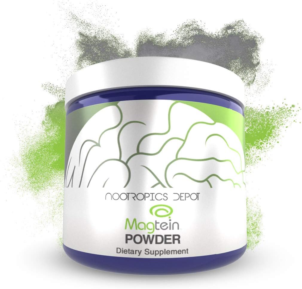 Nootropics Depot Magtein Magnesium L- Threonate Powder Б124; 120 Grams Б124; Mineral Supplement, Natural Б124; Understøtter Mitokondriel funktion, Kognitiv Funktion Б124; fremmer hjerte & kardiosculær sundhed