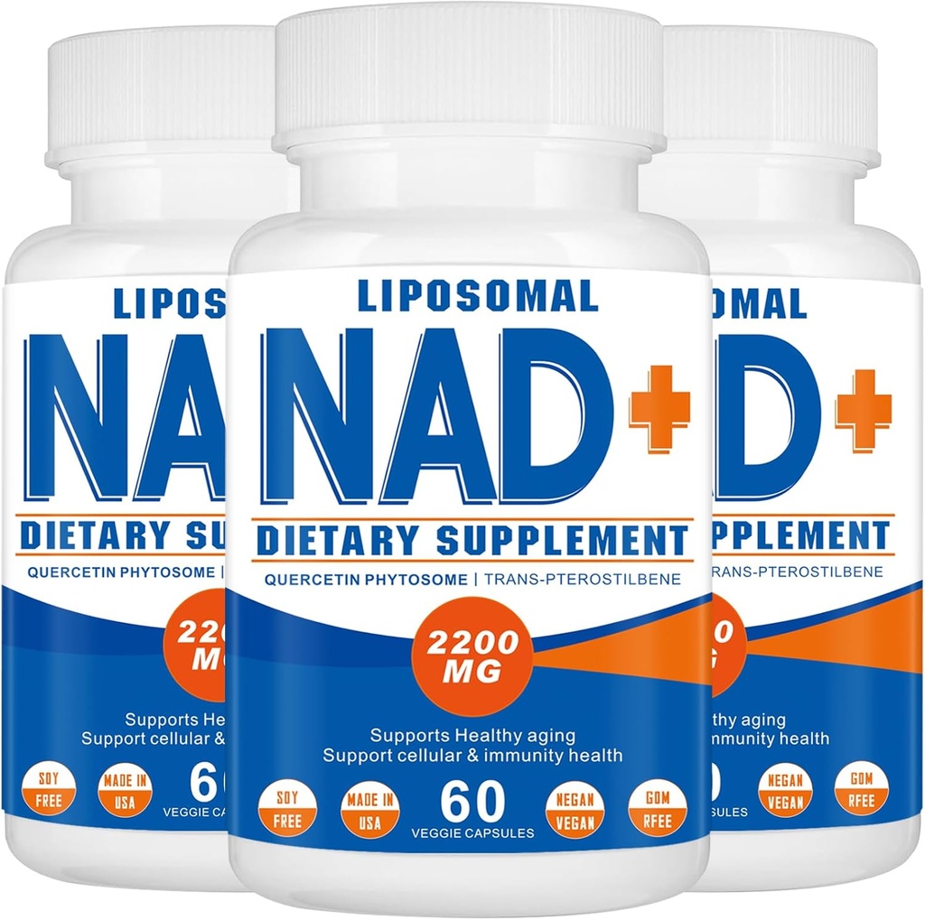 2200mg Liposomal NAD + Supplement, NAD Supplement for cellulær energi, Aging Defese, 180 kapsler