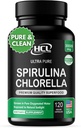 Chlorella Spirulina Powder Capsules 3000 mg of BMAA Free Purest Blue Green Algae - Best Natural Detox Raw Vegan Vitamins Protein Green Superfood - Made in USA