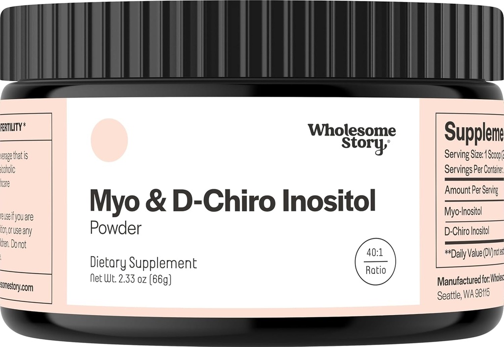 Myo- Inositol & D- Chiro Inositol Supplement Pulver til kvinder; Hormonal Balance & Sund Ovarie Funktionsstøtte; 124; Vitamin B8 Budd124; Great Alternativ til kapsler; 124; 40: 1 Ratio Budd124; 30 Servering