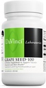 DAVINCI Labs Grape Seed- 100 - Kosttilskud til immunforsvar, vaskulær funktion og sund hud * - med 100 mg Grape Seed Extract per servering - Gluten- Free - 90 Vegetariske kapsler