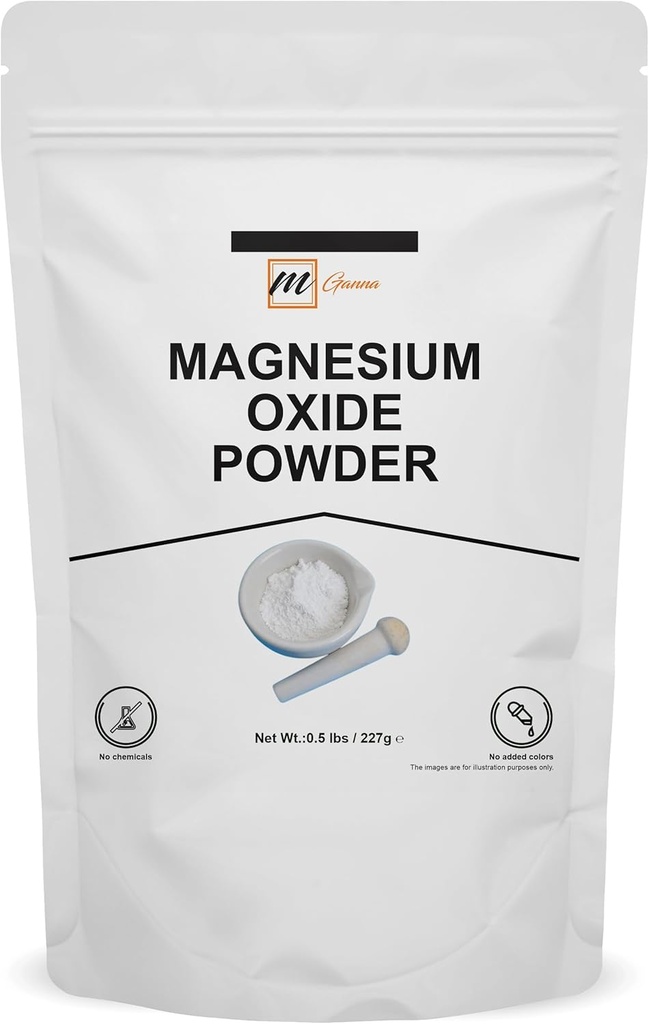 Pure Magnesium oxide pulver til sundhed og skønhed 0,5 lbs / 227 GMS
